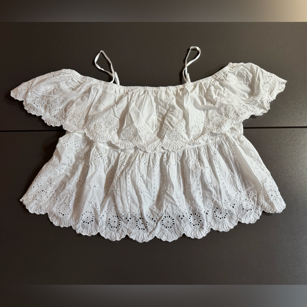 NWT Old Navy White Eyelet Off-Shoulder Blouse XXL